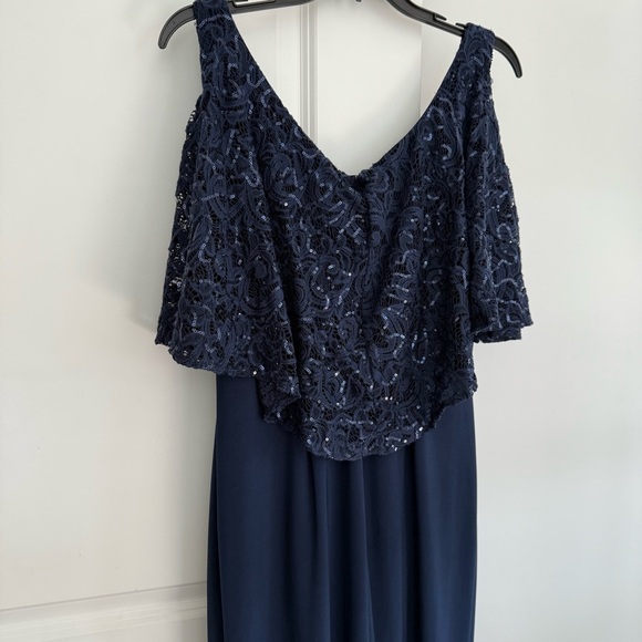 Marina Navy Blue Formal Dress Lace Sequins Size 10 - Picture 13 of 16